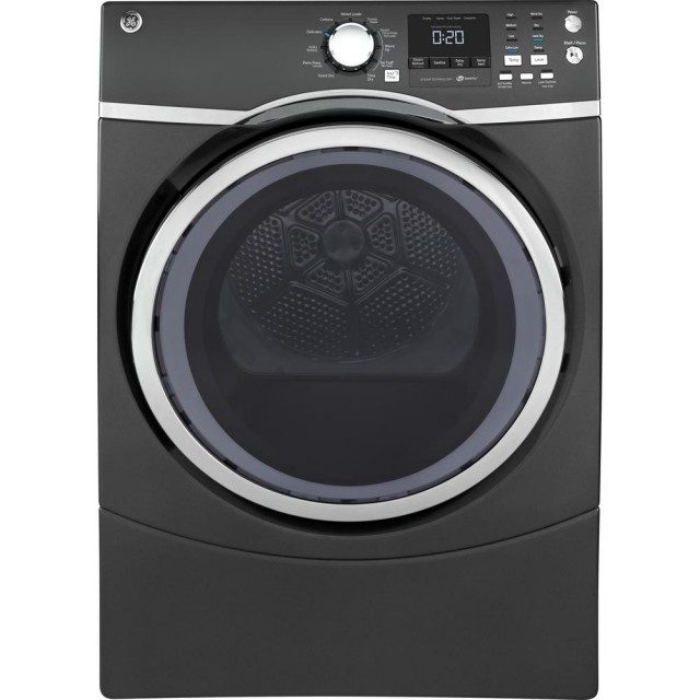 GE GFD45GSPKDG 7.5 cu. ft. 240 Volt Diamond Gray Stackable Gas Vented Dryer with Steam